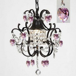 MAX:60W Traditional/Classic Crystal Painting Metal Chandeliers Bedroom / Dining Room / Study Room/Office / Hallway