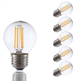 3.5W E26 LED Filament Bulbs G16.5 4 COB 350 lm Warm White Dimmable 120V 6 pcs