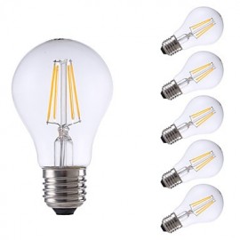 4W E27 LED Filament Bulbs A60 4 COB 400 lm Warm White Decorative 220-240V 6 pcs