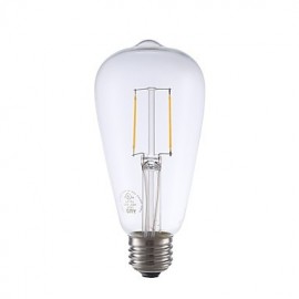 2W E26 LED Filament Bulbs ST21 2 COB 220 lm Warm White Dimmable / Decorative AC 110-130 V 6 pcs