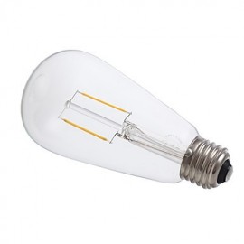2W E26 LED Filament Bulbs ST21 2 COB 220 lm Warm White Dimmable / Decorative AC 110-130 V 6 pcs
