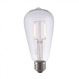 2W E26 LED Filament Bulbs ST21 2 COB 220 lm Warm White Dimmable / Decorative AC 110-130 V 6 pcs