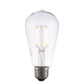 2W E26 LED Filament Bulbs ST19 2 COB 220 lm Warm White Dimmable / Decorative AC 110-130 V 6 pcs