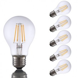 4W E26 LED Filament Bulbs A19 4 COB 350 lm Warm White Dimmable 120V 6 pcs