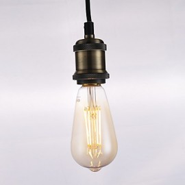 4W E27 LED Filament Bulbs ST64LF 4 COB 350 lm Amber Dimmable / Decorative AC 220-240 V 4 pcs