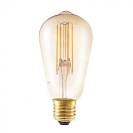 4W E27 LED Filament Bulbs ST58LF 4 COB 350 lm Amber Dimmable / Decorative AC 220-240 V 4 pcs