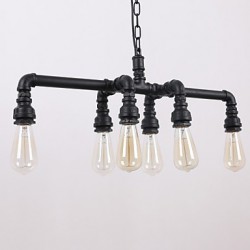 Water Pipe Retro Plating 6Light Painting Pendant