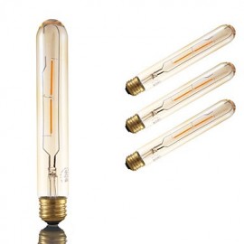 2W E26 LED Filament Bulbs T10L 2 COB 160 lm Amber Dimmable / Decorative AC 110-130 V 4 pcs