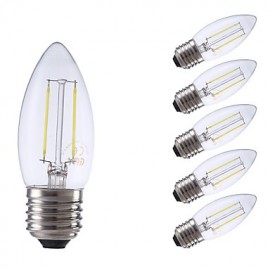 2W E27 LED Filament Bulbs B35 2 COB 250 lm Warm White / Cool White AC 220-240 V 6 pcs