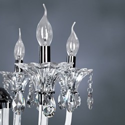 Elegant Crystal Chandelier with 6 Lights in Candle Bulb