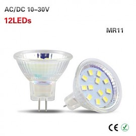3W GU4(MR11) LED Spotlight MR11 12 SMD 2835 300 lm Warm White / Cool White AC/DC10-30 V 10 pcs