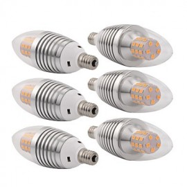 7W E14 LED Candle Lights 680 lm Warm White Decorative / Waterproof AC 85-265 V 6 pcs