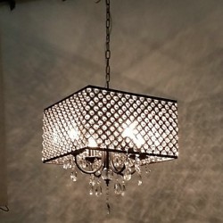 MAX:60W Traditional/Classic Crystal Painting Metal Chandeliers Living Room / Bedroom / Dining Room / Study Room/Office / Entry