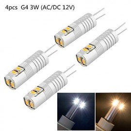 4PCS G4 2W 180lm 3000/6000K 6*SMD3014 LED Corn Crystal Lamp Bead (AC/DC12V)