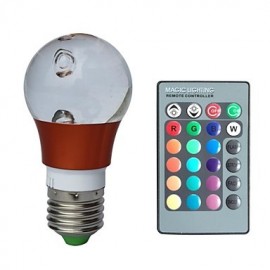 E27 3W RGB 16 Colors Crystal Led Bulb with Remote Controller (AC 100-220V)