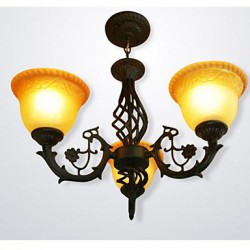 3 Vintage Wrought Iron Chandelier