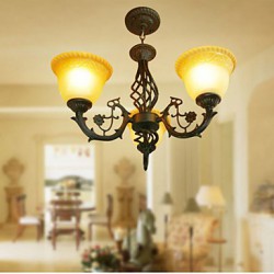3 Vintage Wrought Iron Chandelier