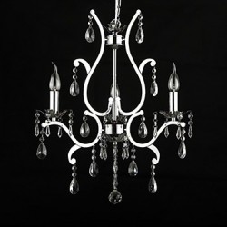 Crystal Chandelier with 3 Lights in Metal