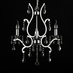 Crystal Chandelier with 3 Lights in Metal