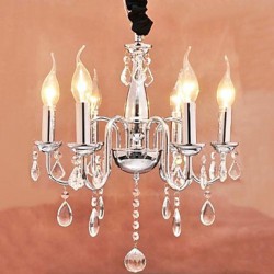 60W 6-light Crystal Pendent Light in Candle Feature