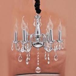 60W 6-light Crystal Pendent Light in Candle Feature