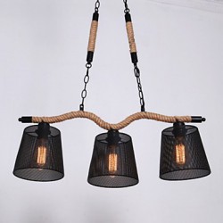 Retro Creative Personality Coffee Hall Three Pastoral Restaurant Bar head Rope Chandelier