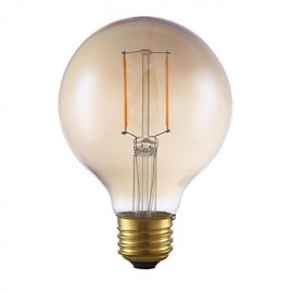 2W E26 LED Filament Bulbs G25 2 COB 180 lm Amber Dimmable 120V 2 pcs