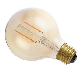 2W E26 LED Filament Bulbs G25 2 COB 180 lm Amber Dimmable 120V 2 pcs