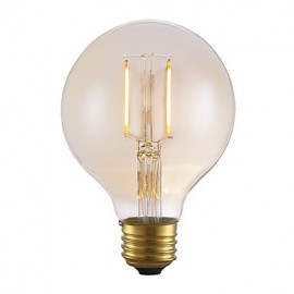 2W E26 LED Filament Bulbs G25 2 COB 180 lm Amber Dimmable 120V 2 pcs