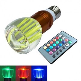 Globe Bulbs , E26/E27 3 W 1 High Power LED LM RGB V