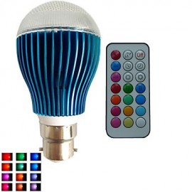 1 pcs B22 9W 3X3W LED Dimmable/21Keys Remote-Controlled/Decorative RGB Led Globe Bulbs AC85-265V