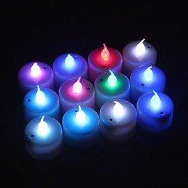 12pcs Color Changing Sound Control LED Battery Operated Tea Lights for Wendding Party(DC4.5V)