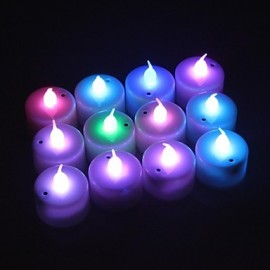 12pcs Color Changing Sound Control LED Battery Operated Tea Lights for Wendding Party(DC4.5V)
