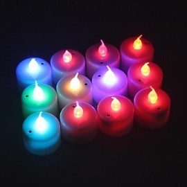 12pcs Color Changing Sound Control LED Battery Operated Tea Lights for Wendding Party(DC4.5V)