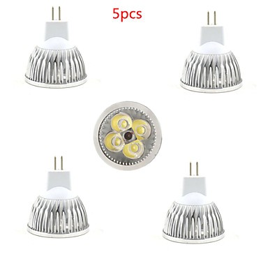 5pcs 4W MR16 450LM Warm/Cool White Color Light LED Spot Lights(12V)