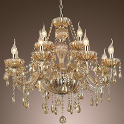 Chandelier Crystal Luxury Modern 2 Tiers Living 12 Lights