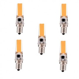 5Pcs Dimmable 5W E12 LED Bi-pin Light T 1 COB 400-500 lm Warm White / Cool White (AC 110-130 V)