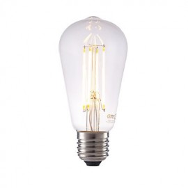 4W E27 LED Filament Bulbs ST64LF 4 COB 450 lm Warm White Dimmable / Decorative AC 220-240 V 1 pcs