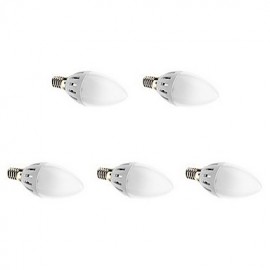 3W E14 LED Candle Lights 12 SMD 2835 300 lm Warm White AC 220-240 V 5 pcs