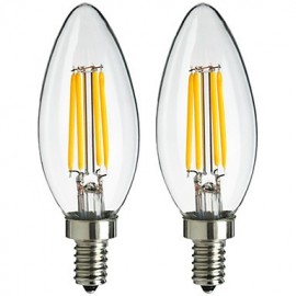 5pcs E14 4W 400LM Warm/Cool White 360 Degree Edison Filament Light LED Candle Bulb(85-265V)