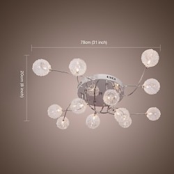 20W G4 12-light Iron Flush Mount Light with Aluminum Shades