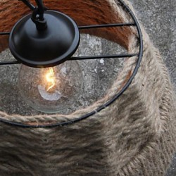 Retro handmake hemp rope countyard chandelier lamp in the industrial countryside style