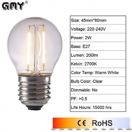 2W E27 LED Filament Bulbs P45 2 COB 250 lm Warm White / Cool White AC 220-240 V 1 pcs
