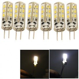 6PCS G4 1.5W 24*SMD3014 90LM Warm White Cool White LED Corn Bulbs(DC12V)