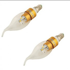 2PCS E14 3W 240lm 3000K 6 x SMD 5730 Warm White LED Candle Lamp - (AC 85-265V)