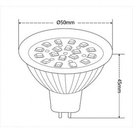 GU5.3(MR16) 3W 18 SMD 2835 260 LM Warm White LED Spotlight DC 12 V