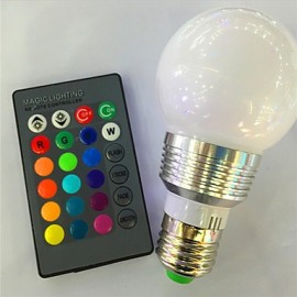 E26/E27 Colorful RGB Remote Control Bulb 3W