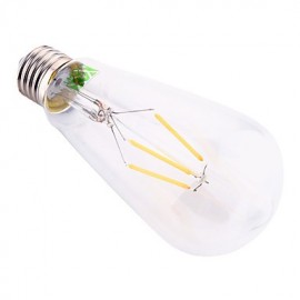 4W E26/E27 LED Filament Bulbs ST64 4 COB 300-400 lm Cool White Decorative AC 220-240 V 1 pcs