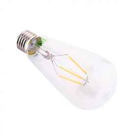 4W E26/E27 LED Filament Bulbs ST64 4 COB 300-400 lm Warm White Decorative AC 220-240 V 1 pcs