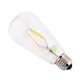 4W E26/E27 LED Filament Bulbs ST64 4 COB 300-400 lm Warm White Decorative AC 220-240 V 1 pcs